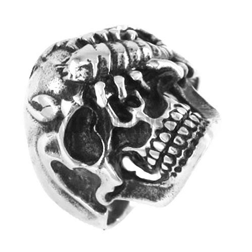 Stainless Steel Jewelry Ring Scorpion Skull Ring SWR0119 - Click Image to Close